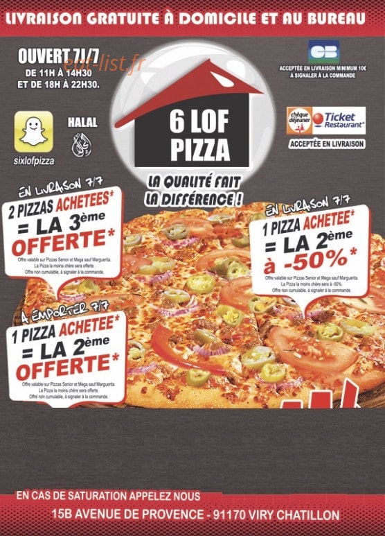 6 Lof Pizza — carte page 1