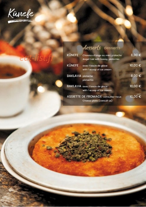 Elysee Taksim Steakhouse — carte page 10