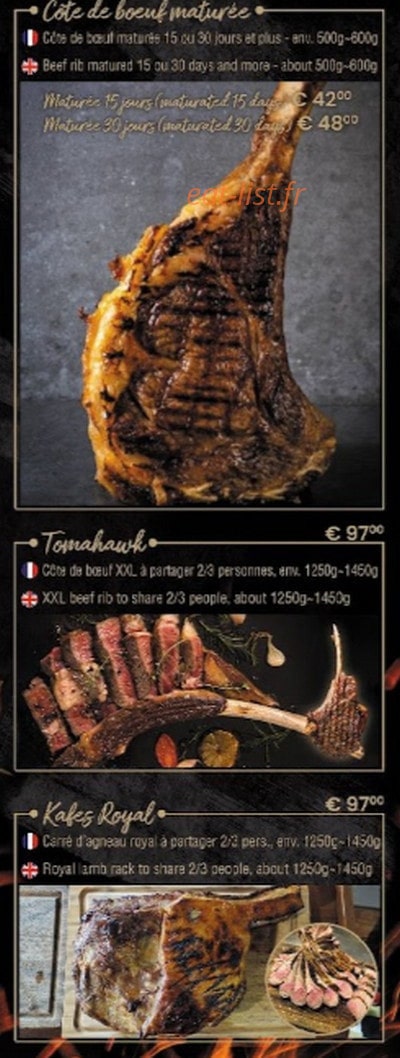 Elysee Taksim Steakhouse — carte page 4