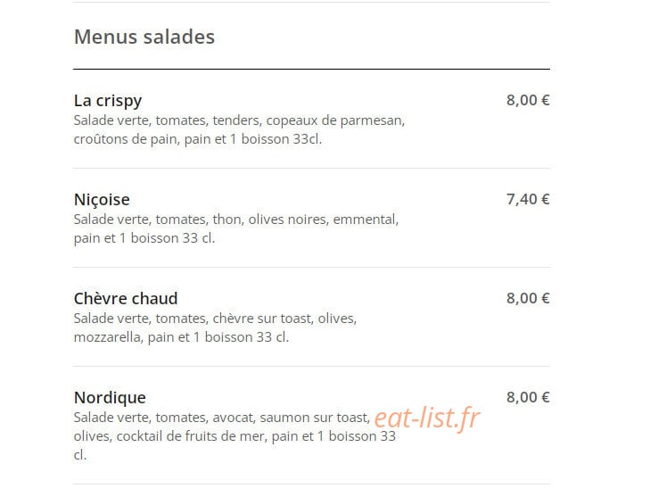 French Food Burger 91 — carte page 6
