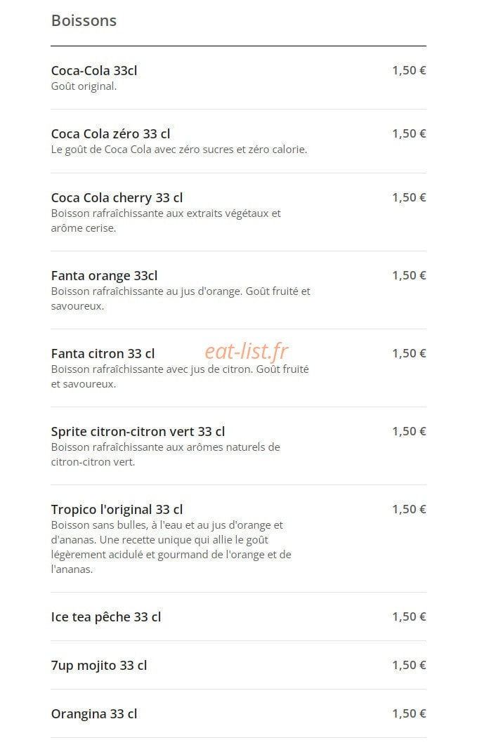 French Food Burger 91 — carte page 10