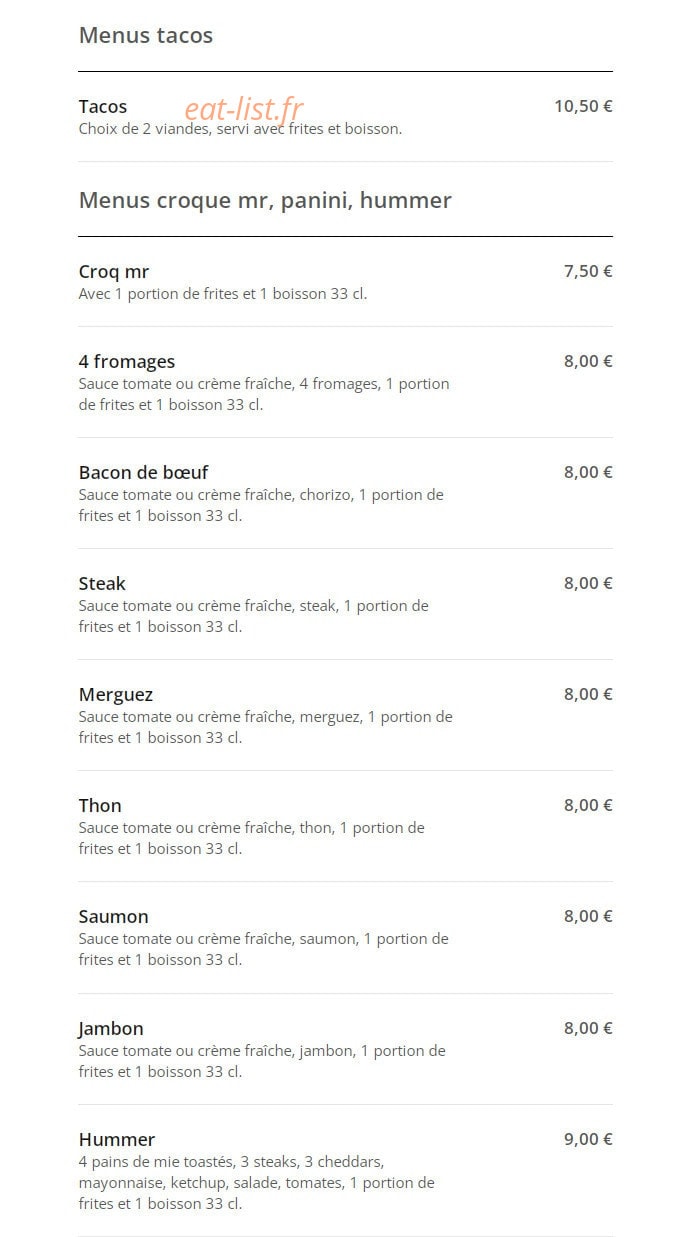 French Food Burger 91 — carte page 5