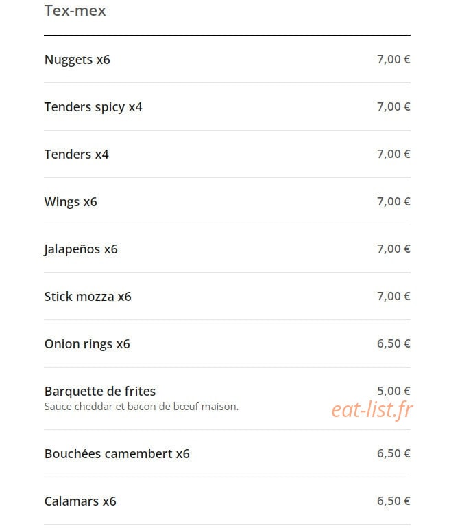 French Food Burger 91 — carte page 8