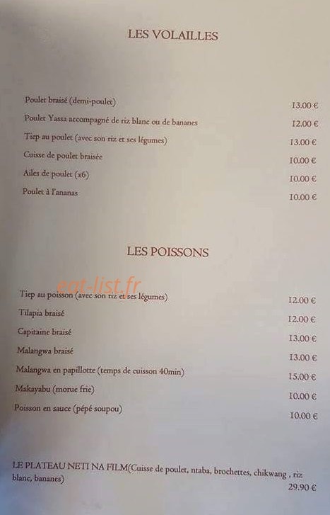 L'Afrodisiac — carte page 2