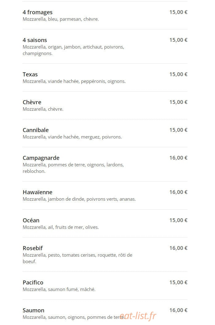 Mille et une pizza — carte page 5