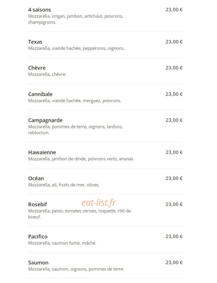 Mille et une pizza — carte page 7