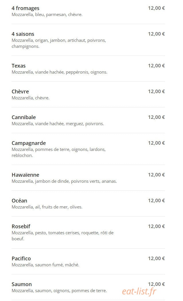 Mille et une pizza — carte page 3