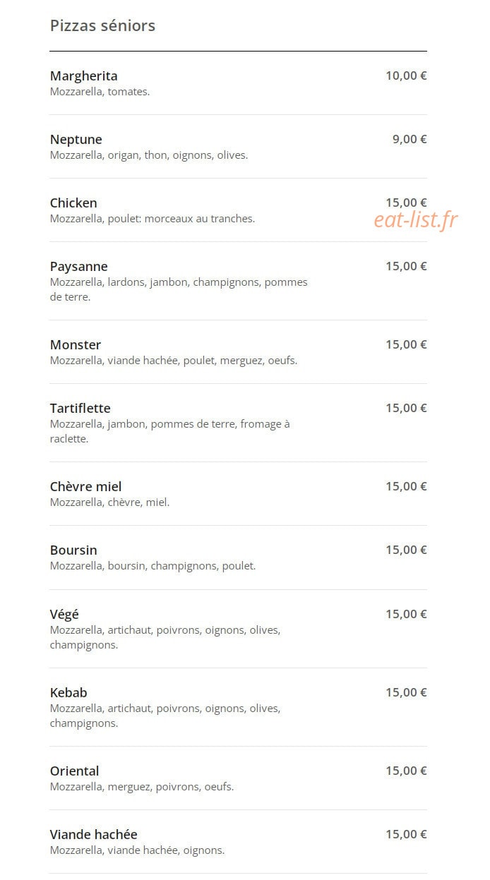 Mille et une pizza — carte page 4