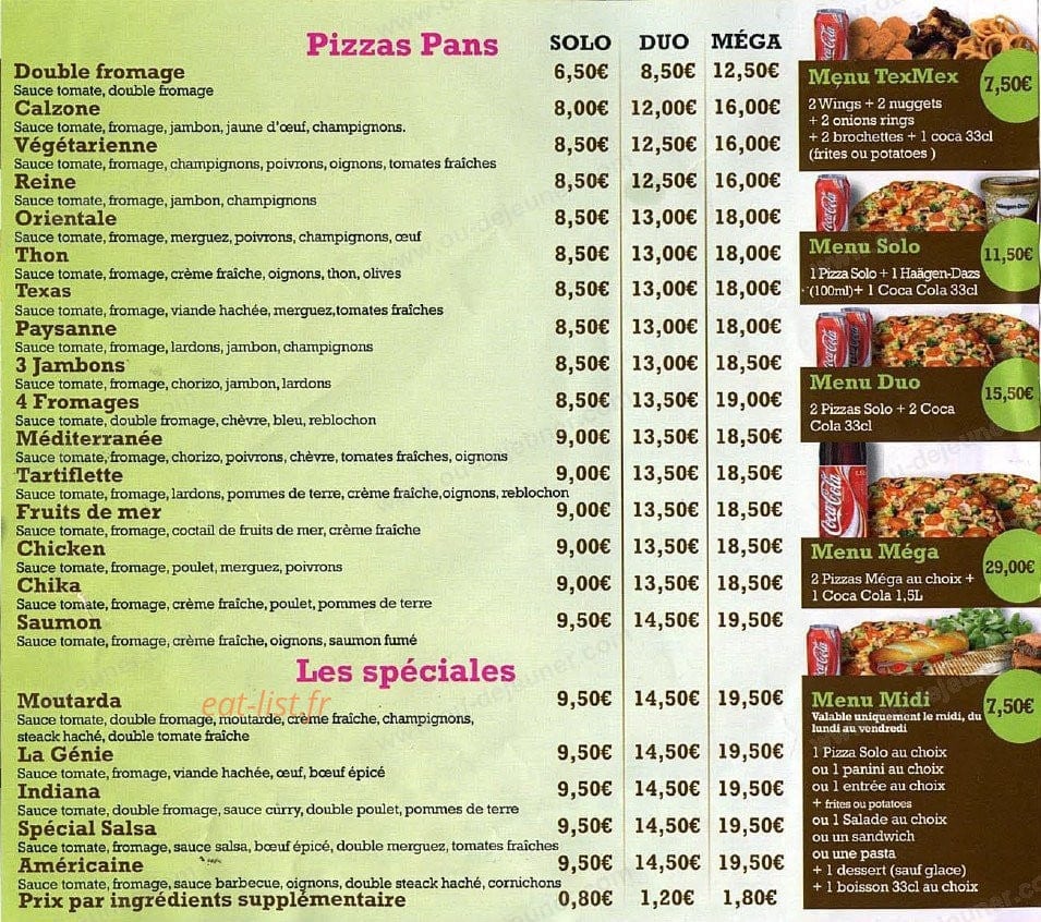 Pizza Classe — carte page 3