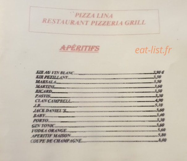 Pizza Lina — carte page 3