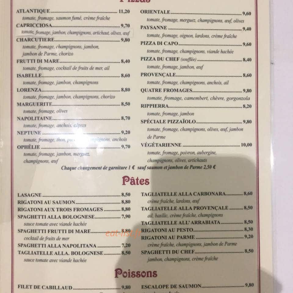 Pizza Lina — carte page 2
