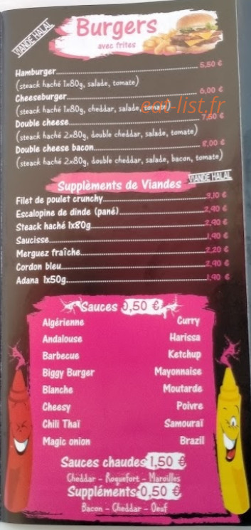 Snack friterie — carte page 3