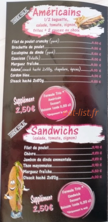 Snack friterie — carte page 2
