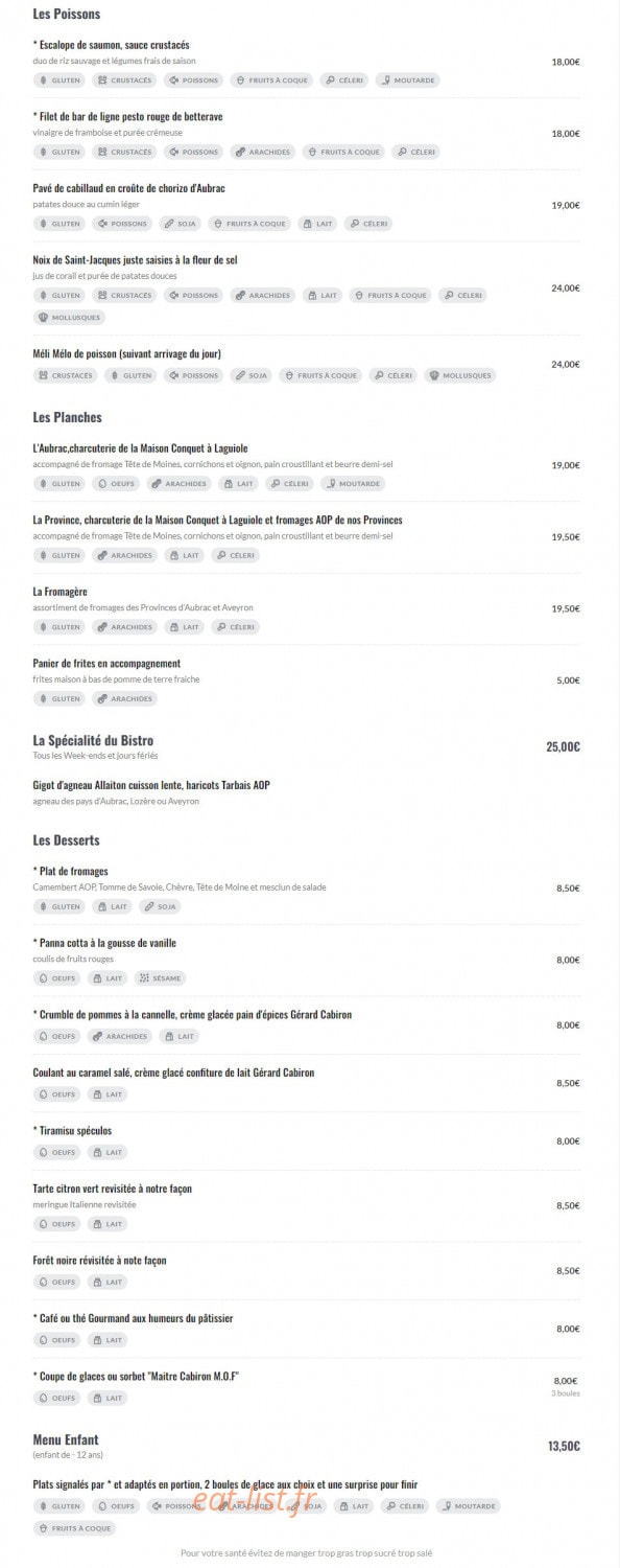 Bistro de Gif — carte page 8