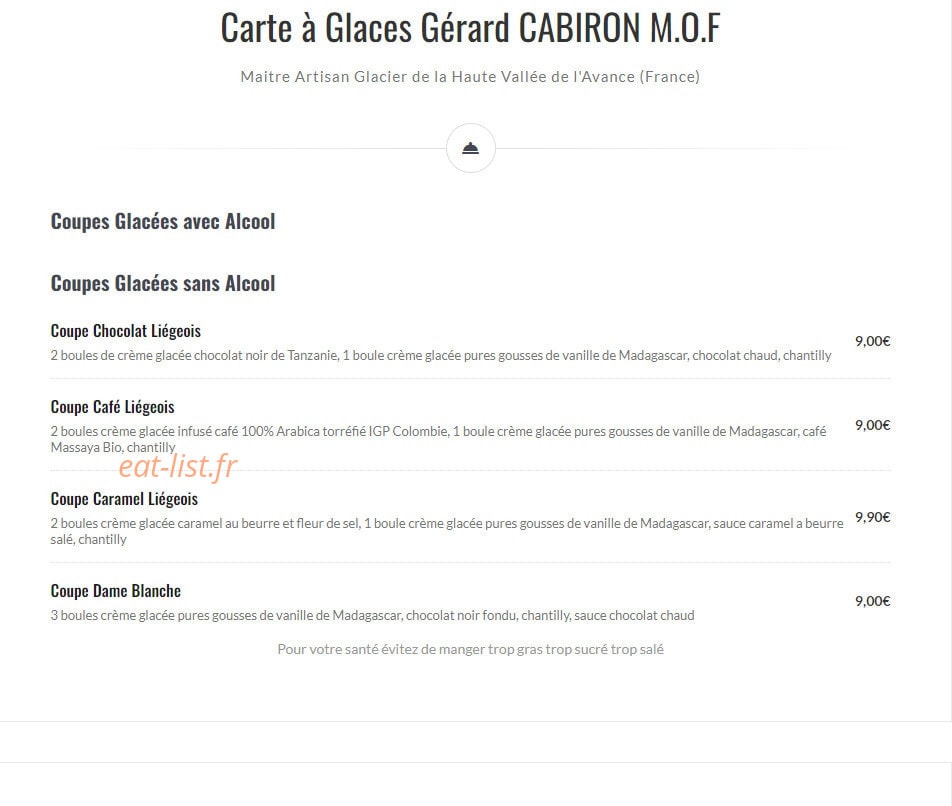Bistro de Gif — carte page 14
