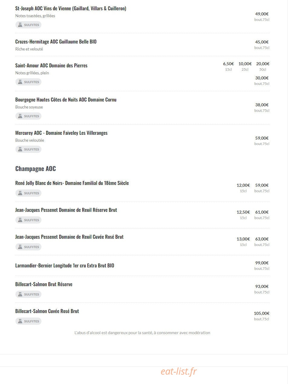 Bistro de Gif — carte page 13