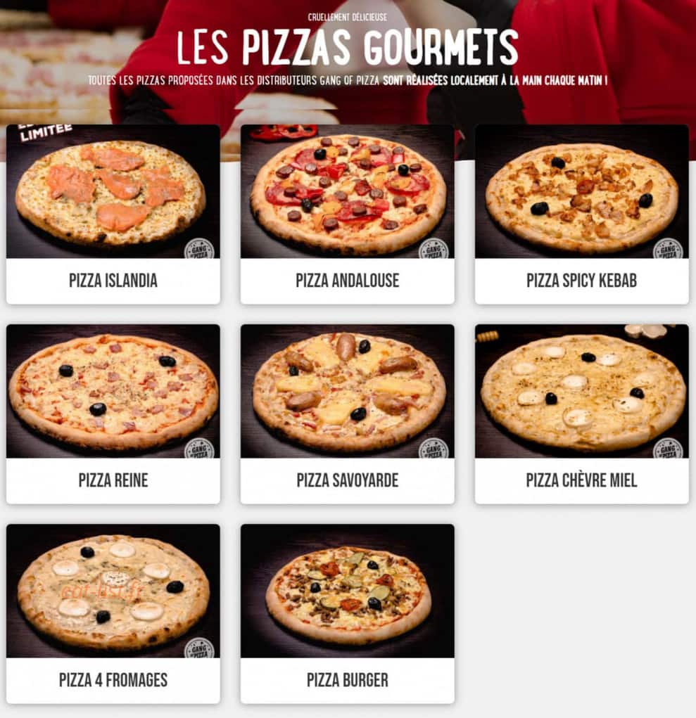 Carte et menu de Gang Of Pizza à Gif sur Yvette — Les pizzas