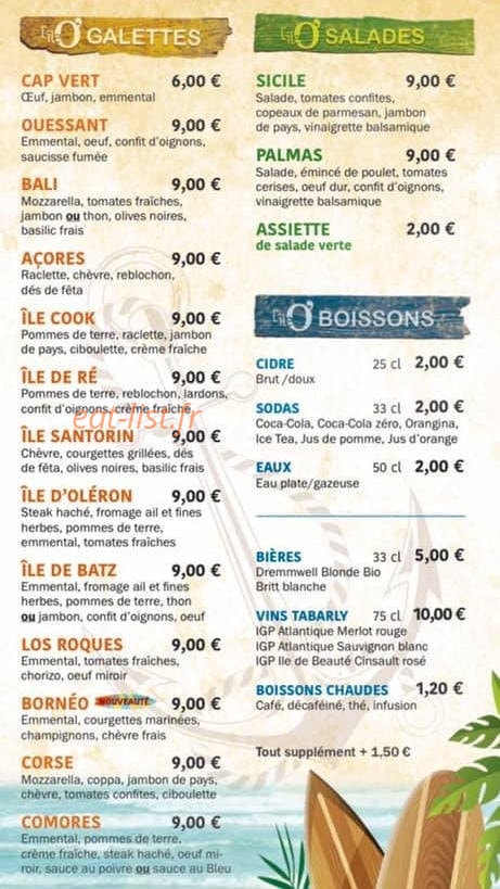L'Île O'Crêpes — carte page 1