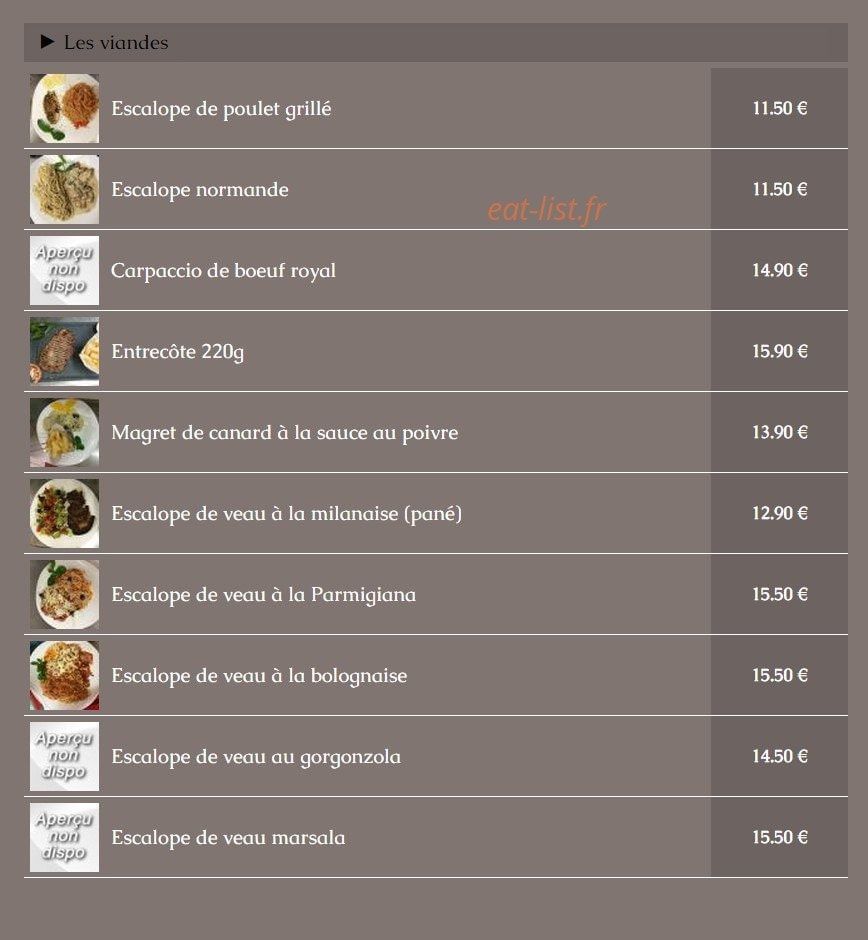 La Casa Bella — carte page 3