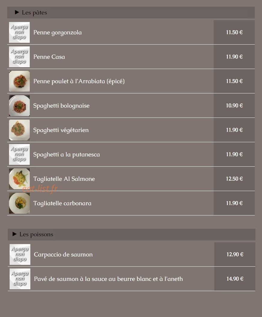La Casa Bella — carte page 2