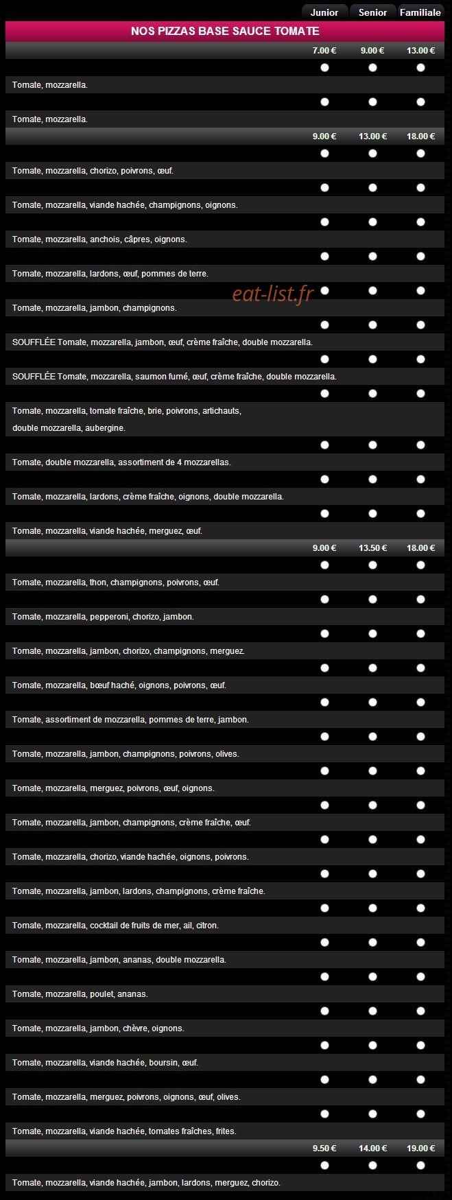 Pizza Pronto — carte page 3