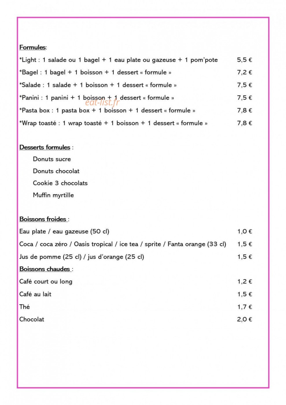 Eat and Go — carte page 3