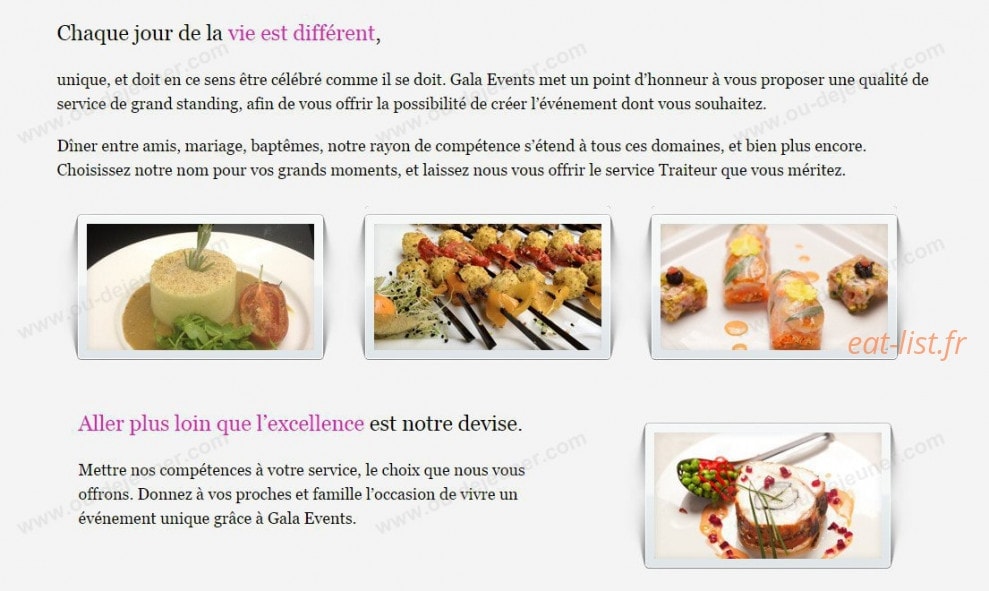 Gala events — carte page 1