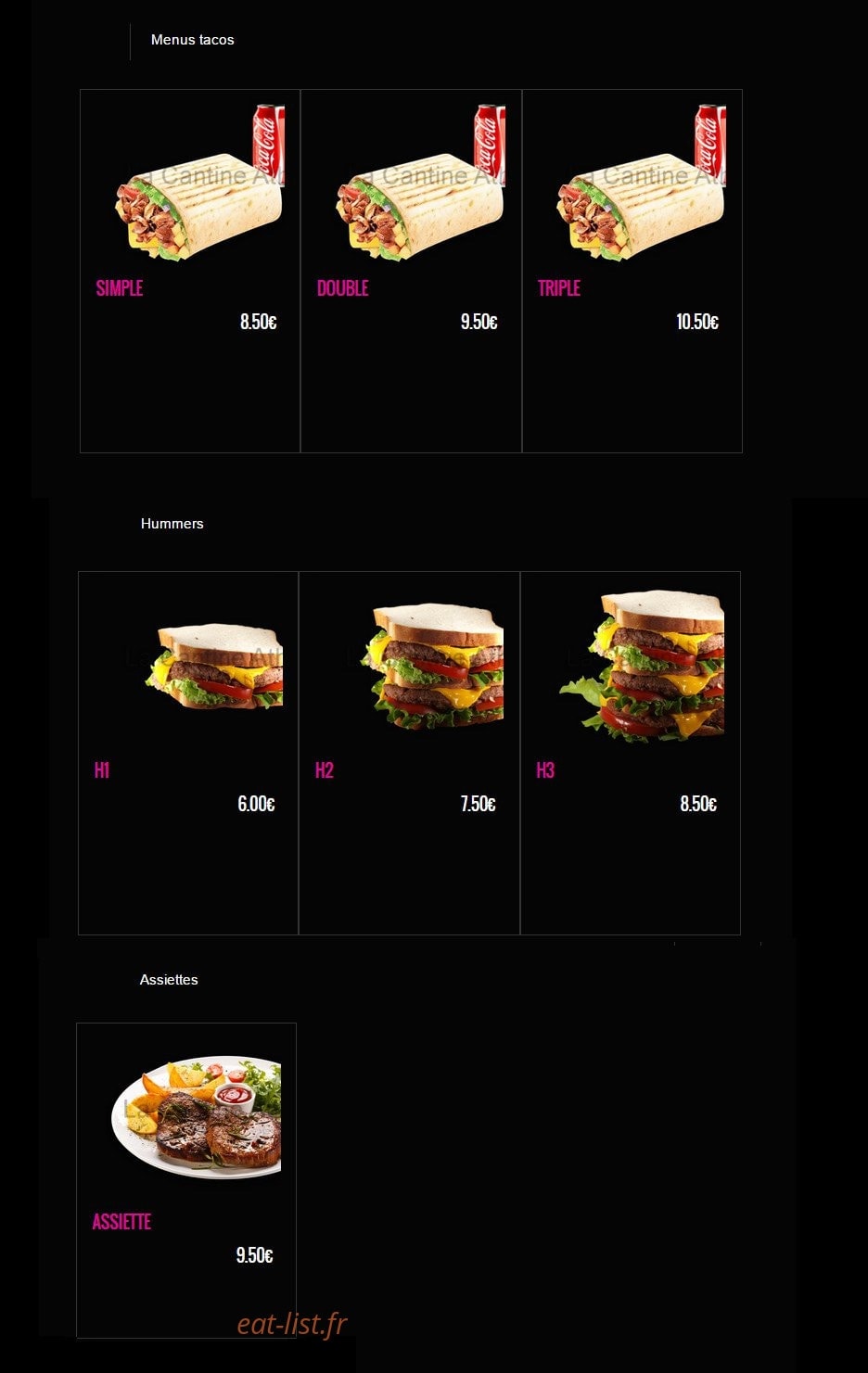 La Cantine — carte page 4