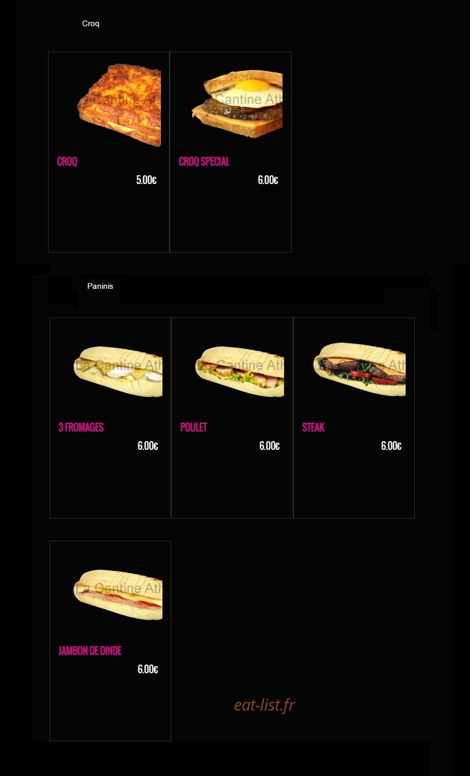 La Cantine — carte page 10