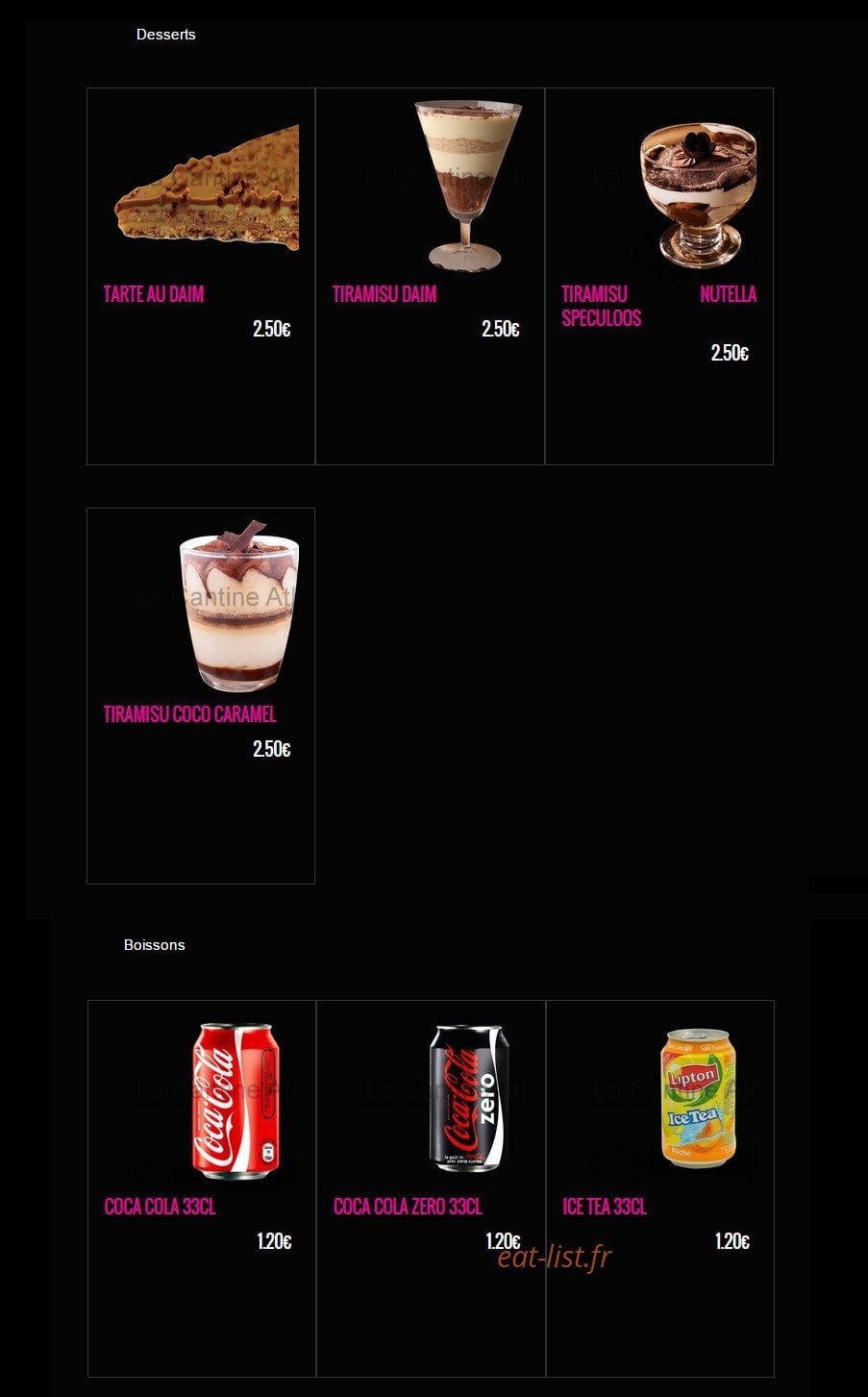 La Cantine — carte page 11