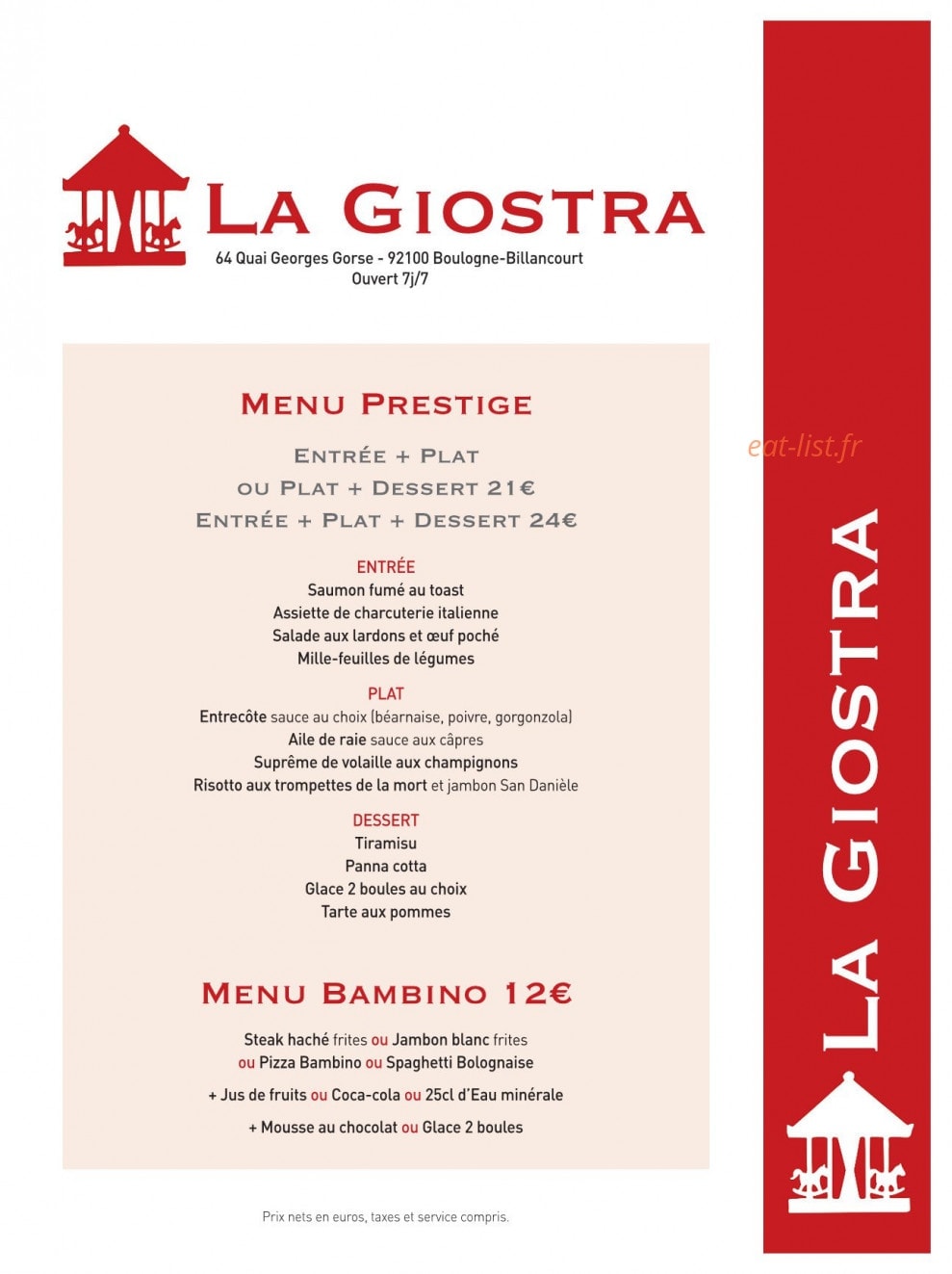 La Giostra — carte page 1