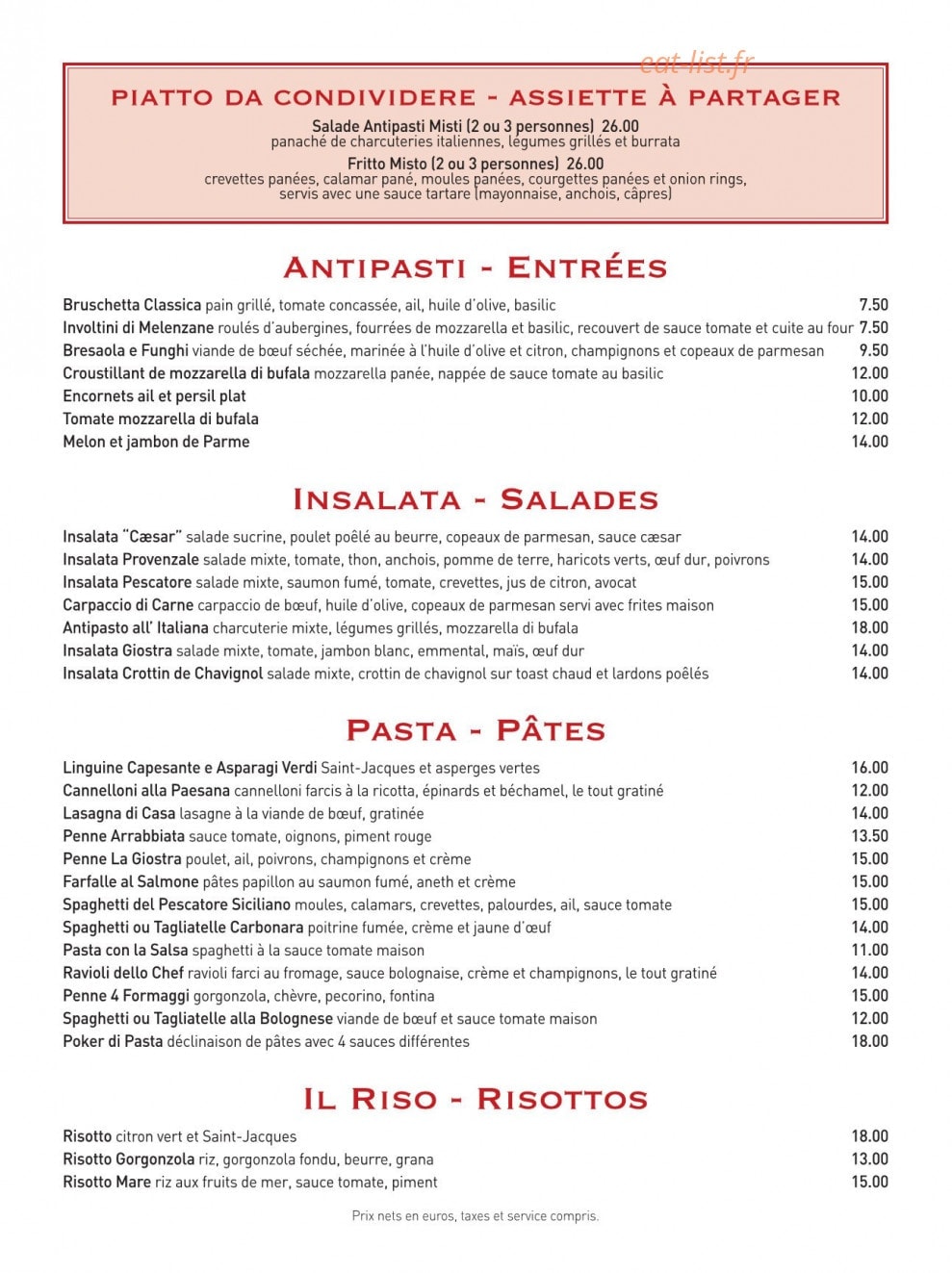 La Giostra — carte page 2