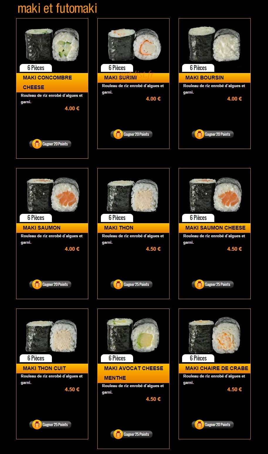 Sushi Story — carte page 4