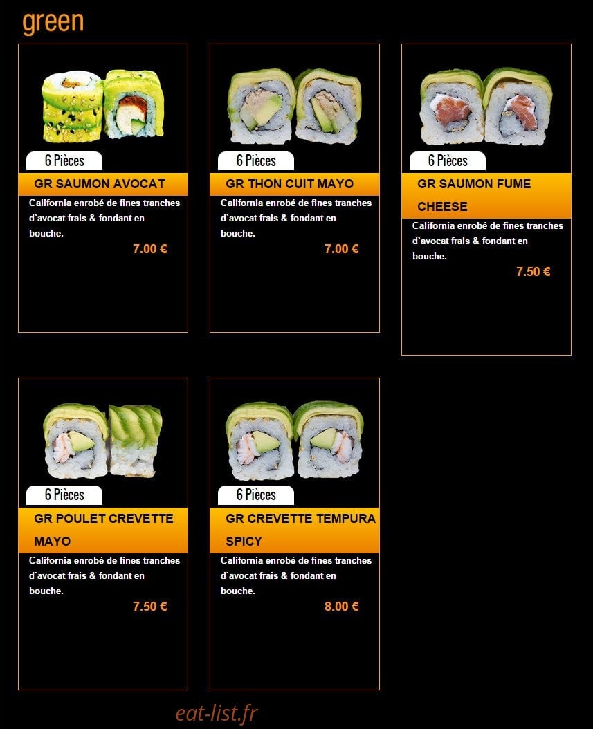 Sushi Story — carte page 18