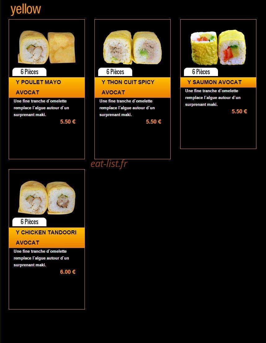 Sushi Story — carte page 19