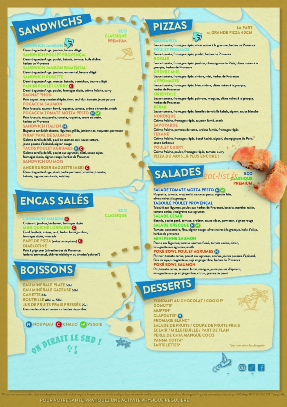 Boulangerie Ange — carte page 1
