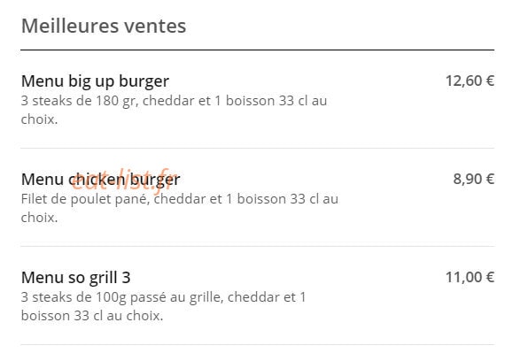 Kydam Burger — carte page 1