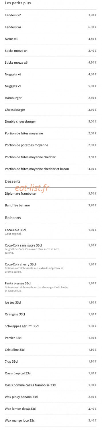Kydam Burger — carte page 6