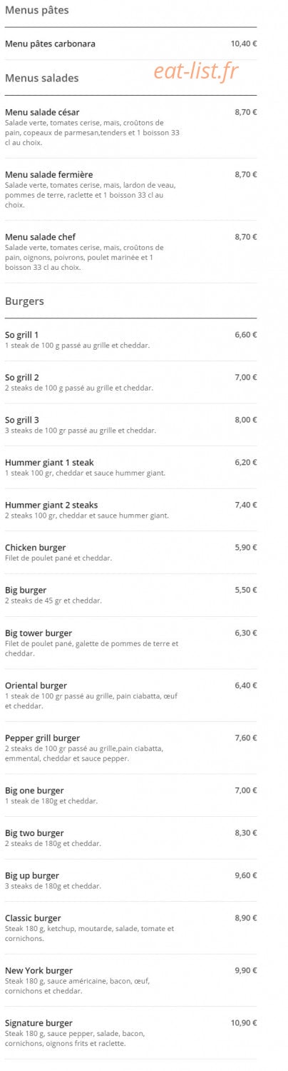 Kydam Burger — carte page 4