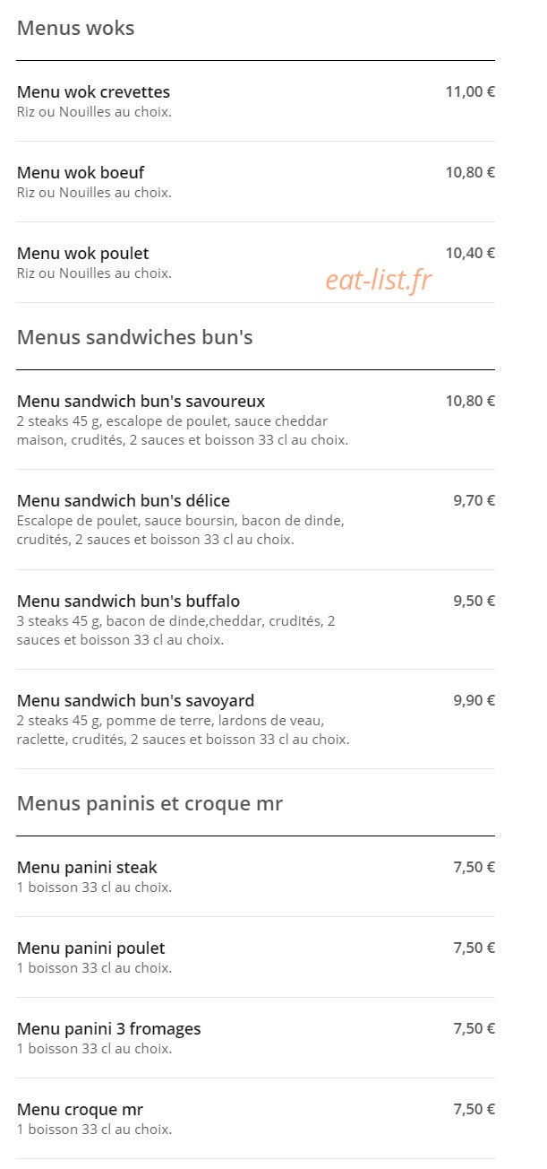 Kydam Burger — carte page 3