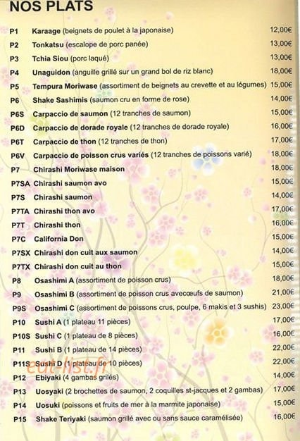 Le Fujiyama Ozawa — carte page 21