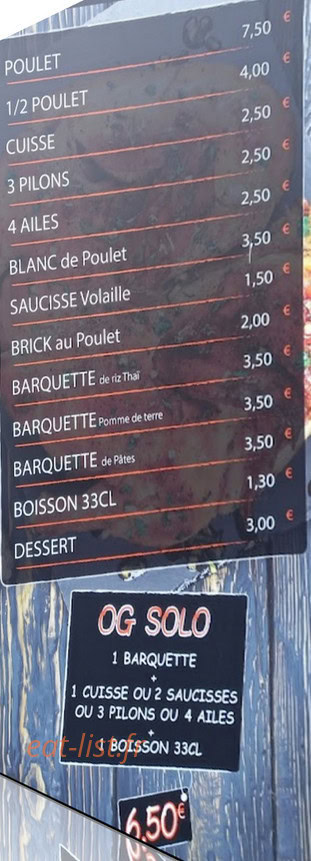 Original Grill Poulet — carte page 1