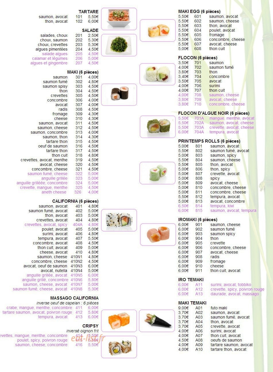Sukiyaki Shop — carte page 6