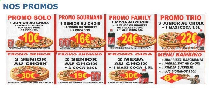 Andiamo pizza — carte page 1
