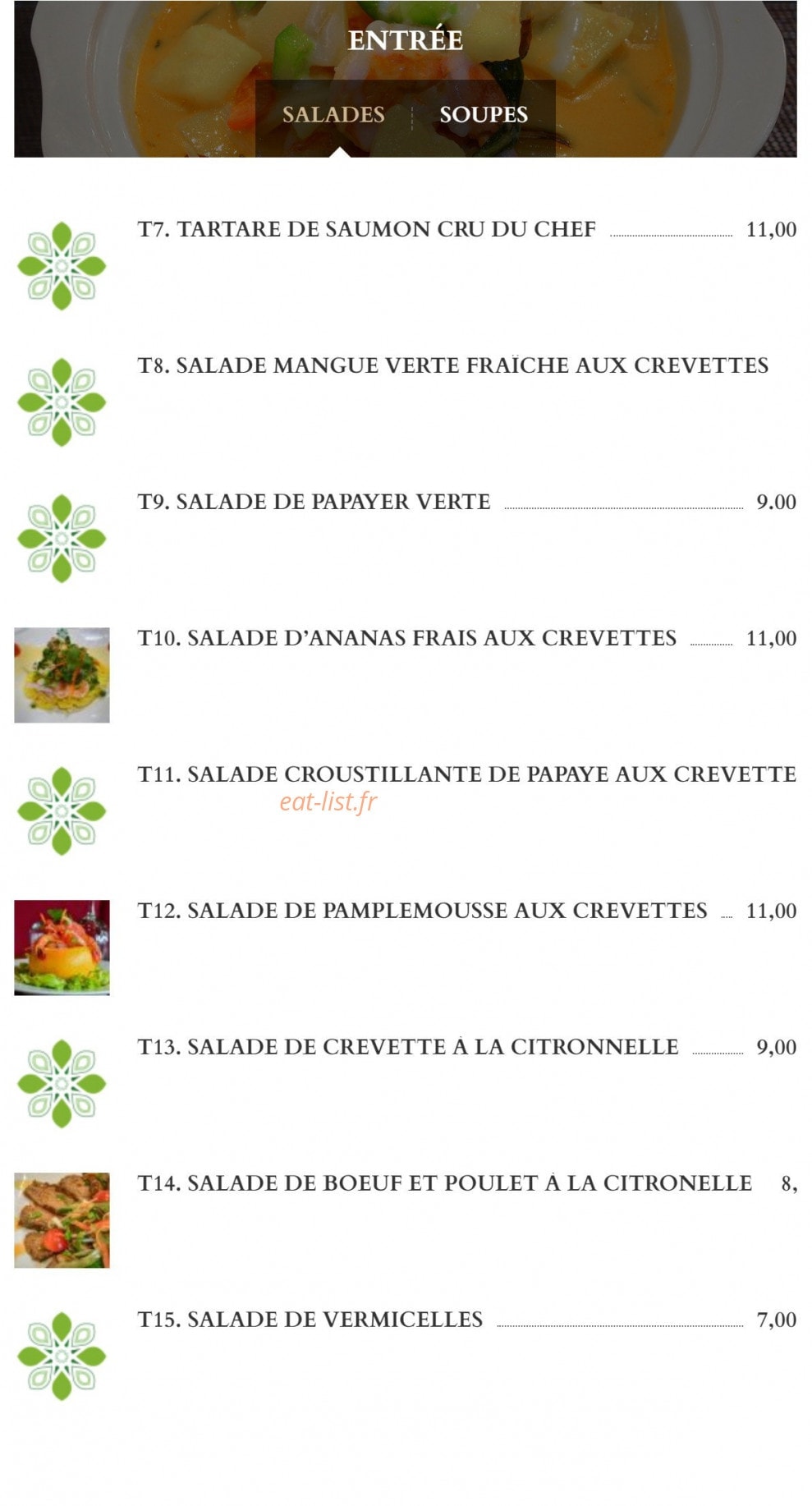 Basilic Thaï — carte page 3