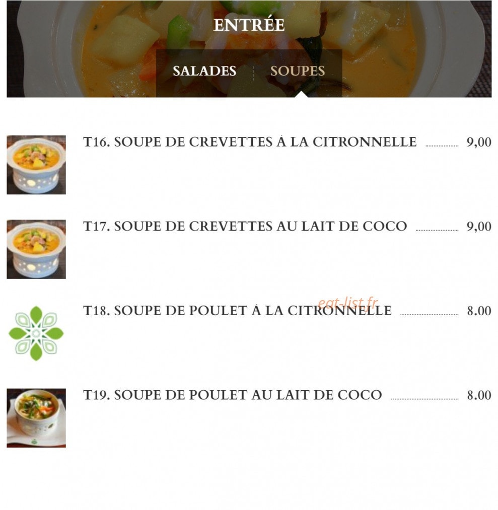 Basilic Thaï — carte page 4