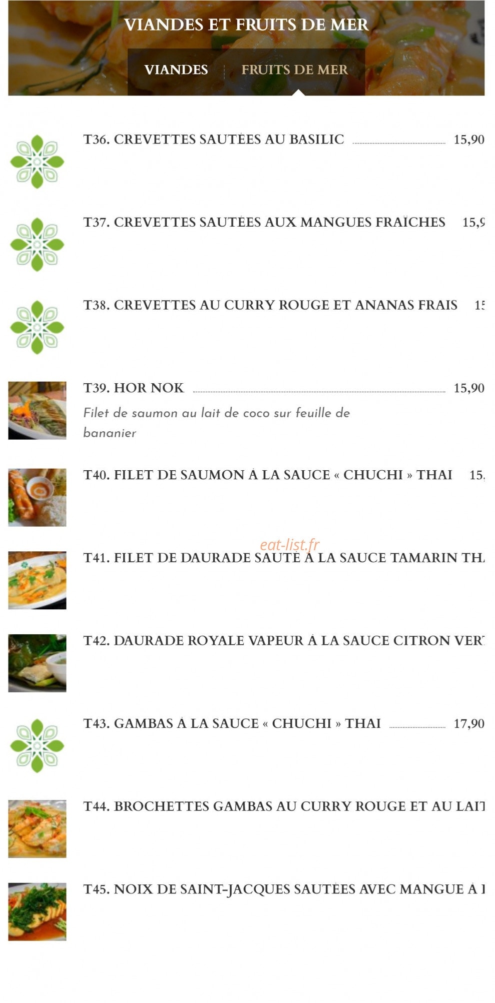 Basilic Thaï — carte page 6