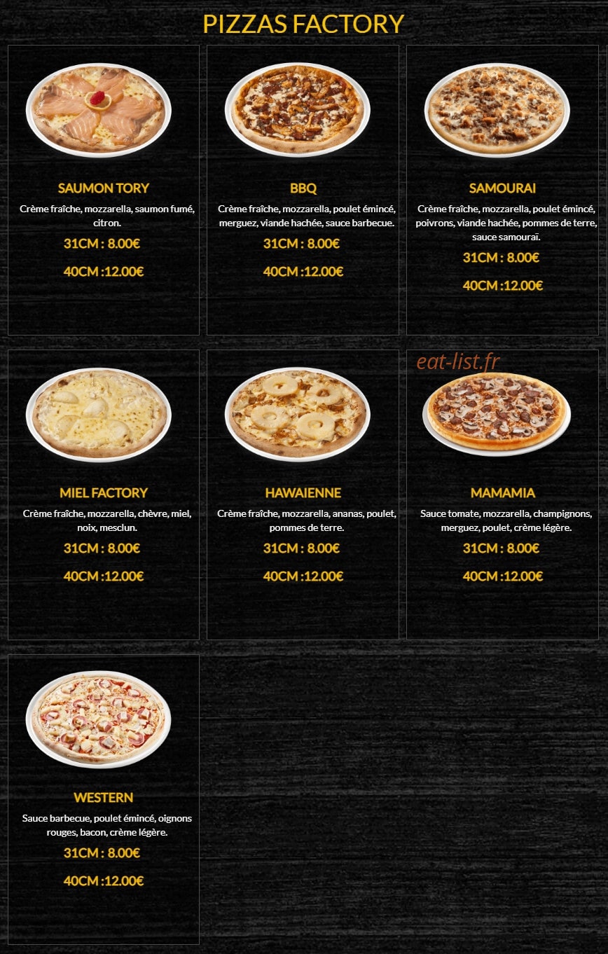 Food's Factory — carte page 3
