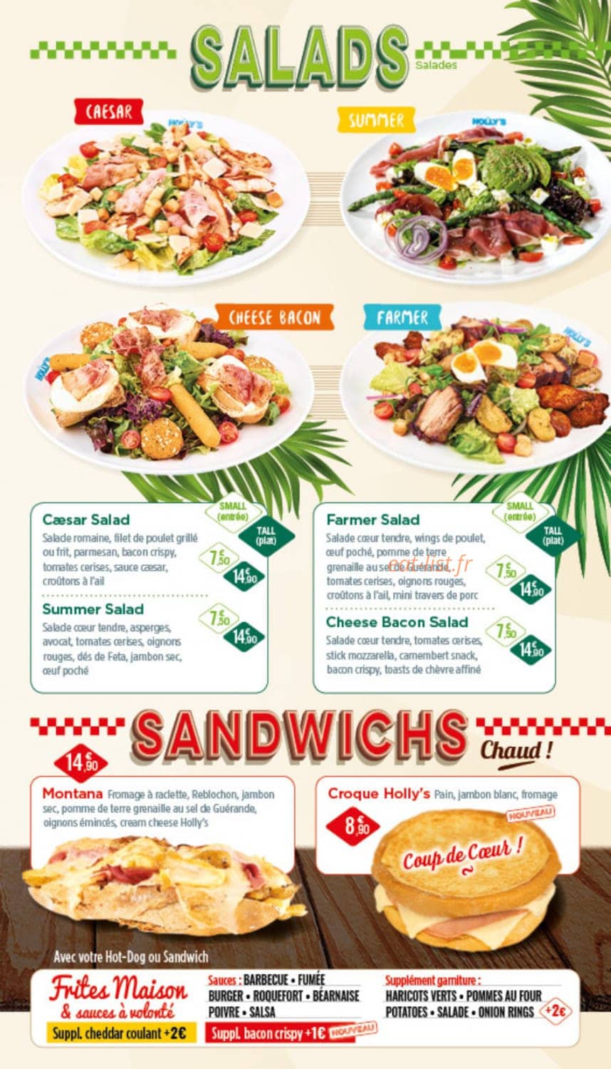 Holly's Diner — carte page 14