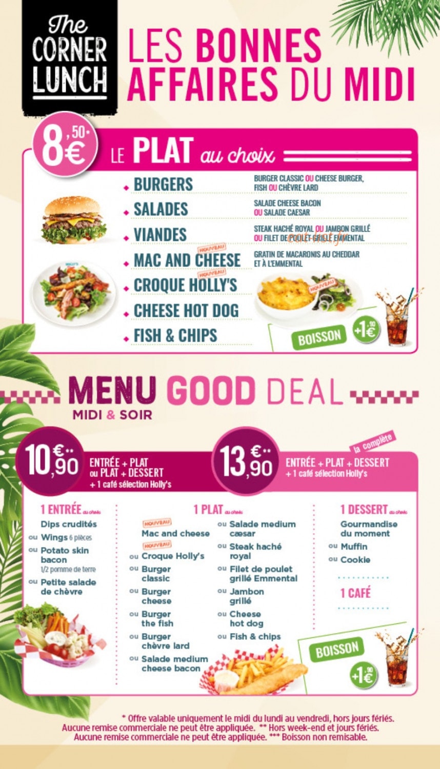 Holly's Diner — carte page 1